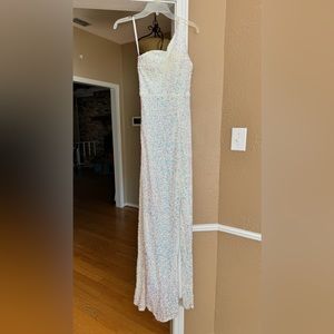 White sequin Windsor formal gown